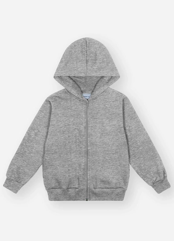 Abrange - Jaqueta Felpada com Capuz Infantil Menino Cinza 1