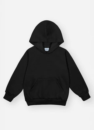 Abrange - Jaqueta Felpada com Capuz Infantil Menino Preto - ABRANGE