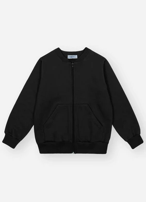 Abrange - Jaqueta Felpada Infantil Menino Preto - ABRANGE