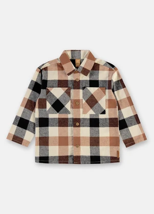 Up Baby - Jaqueta Flanelada Xadrez Marrom - UP BABY