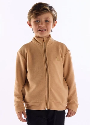 Quimby - Jaqueta Gorgurão Gola Alta Bege - QUIMBY