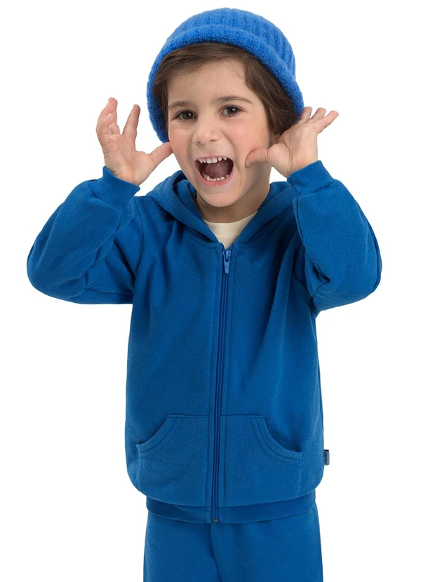 Ddk - Jaqueta Infantil com Capuz Azul