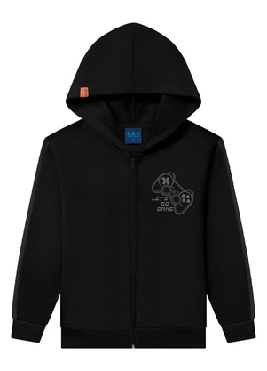 Ddk - Jaqueta Infantil com Capuz em Moletom Preto - DDK