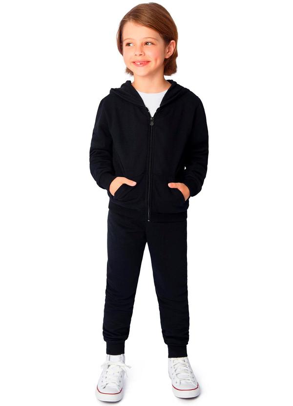 Ddk - Jaqueta Infantil com Capuz em Moletom Preto 2
