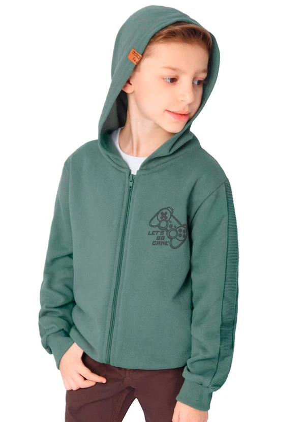 Ddk - Jaqueta Infantil com Capuz em Moletom Verde