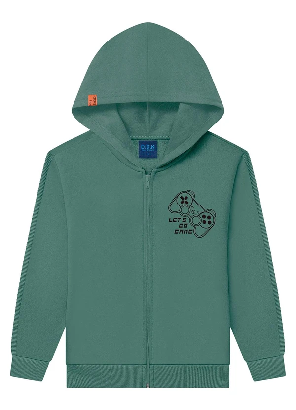 Ddk - Jaqueta Infantil com Capuz em Moletom Verde 3