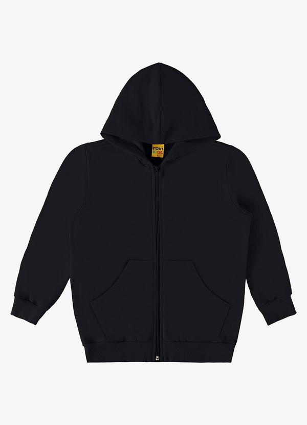 Rovi Kids - Jaqueta Infantil com Capuz Moletom Preto