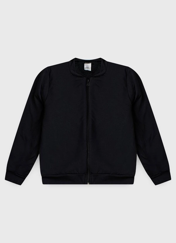 Vida Costeira - Jaqueta Infantil de Térmica Lisa com Zíper Preto 3