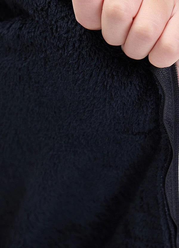 Vida Costeira - Jaqueta Infantil de Térmica Lisa com Zíper Preto 4