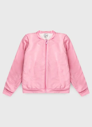 Vida Costeira - Jaqueta Infantil de Térmica Lisa com Zíper Rosa - VIDA COSTEIRA