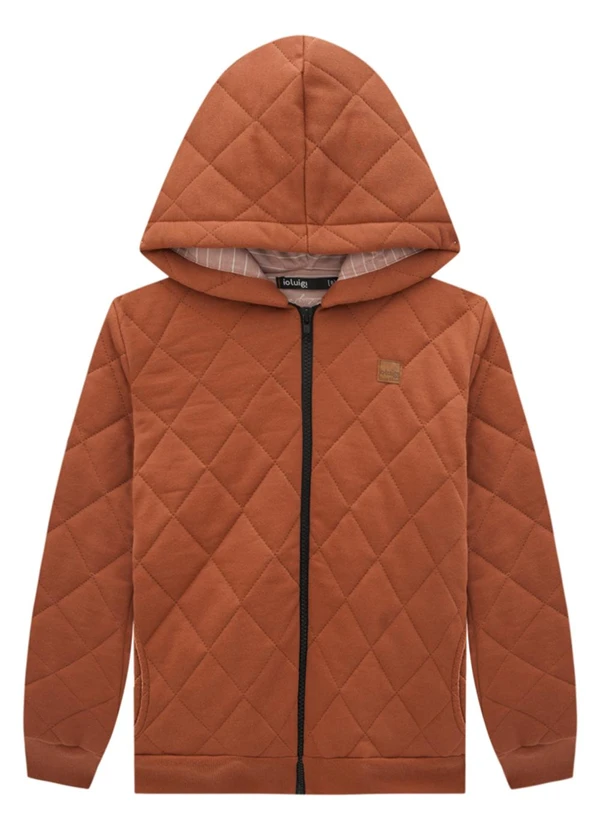 Ioluig - Jaqueta Infantil em Fleece Matelassê Marrom