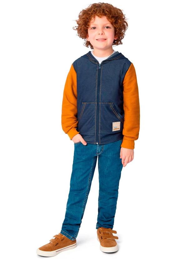 Ddk - Jaqueta Infantil em Jeans com Capuz Amarelo 2