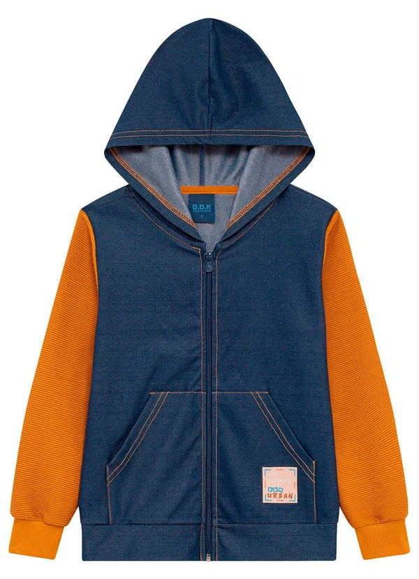 Ddk - Jaqueta Infantil em Jeans com Capuz Amarelo 3