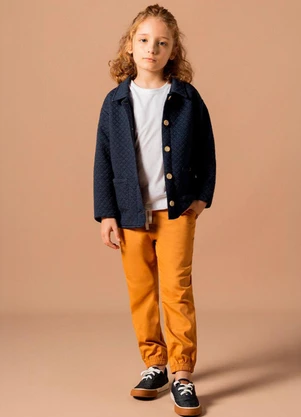 Bugbee - Jaqueta Infantil em Matelassê Azul - BUGBEE
