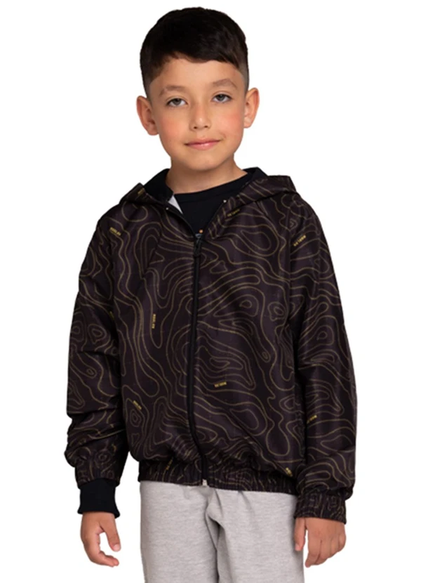 Marlan - Jaqueta Infantil em Microfibra Lost Space Preto