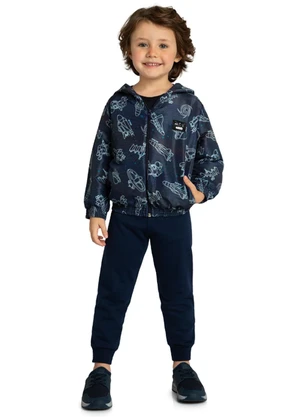 Marlan - Jaqueta Infantil em Microfibra Space Azul - MARLAN