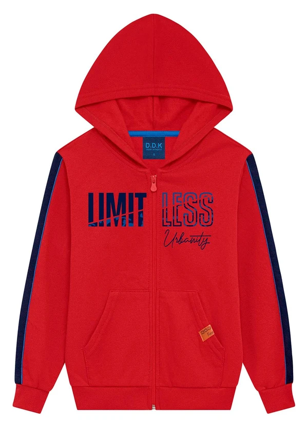 Ddk - Jaqueta Infantil em Moletom com Capuz Vermelho 3