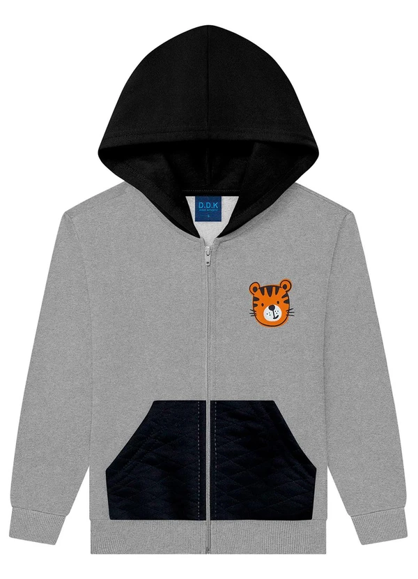 Ddk - Jaqueta Infantil em Moletom e Capuz Cinza 3