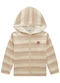 Marlan - Jaqueta Infantil em Moletom Listrado Marrom - variação: Bege