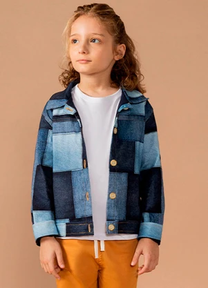 Bugbee - Jaqueta Infantil em Sarja Azul - BUGBEE