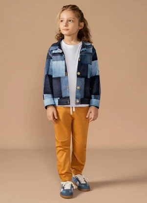 Bugbee - Jaqueta Infantil em Sarja Azul - BUGBEE