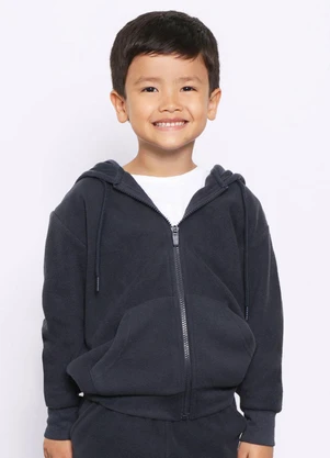 Torra - Jaqueta Infantil Fleece com Capuz Marinho - TORRA