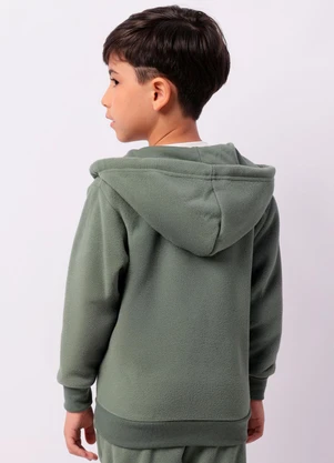 Torra - Jaqueta Infantil Fleece com Capuz Verde - TORRA