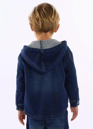 Up Baby - Jaqueta Infantil Jeans Moletom Azul - UP BABY