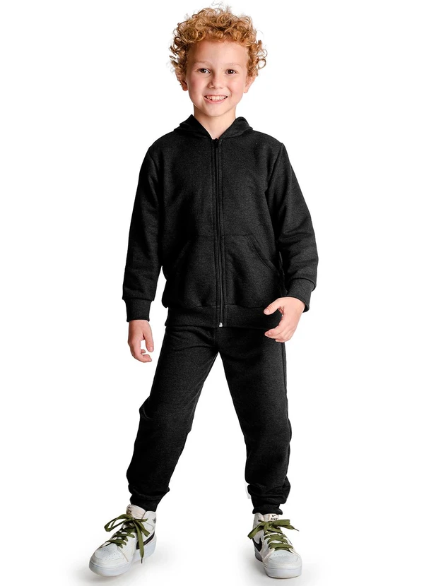 Rovi Kids - Jaqueta Infantil Masculina Básico Preto 3
