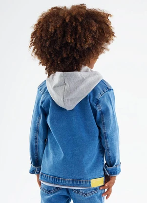 Up Baby - Jaqueta Infantil Masculina em Jeans Azul - UP BABY