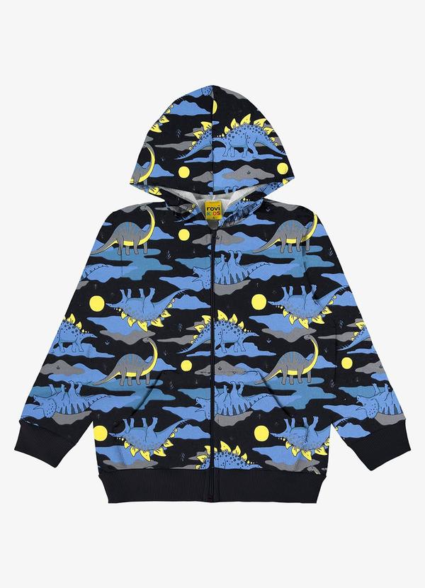 Rovi Kids - Jaqueta Infantil Masculina em Moletom Preto