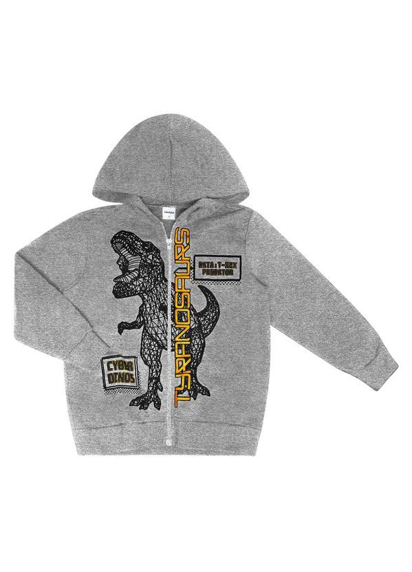 Rovi Kids - Jaqueta Infantil Masculina T-Rex Cinza