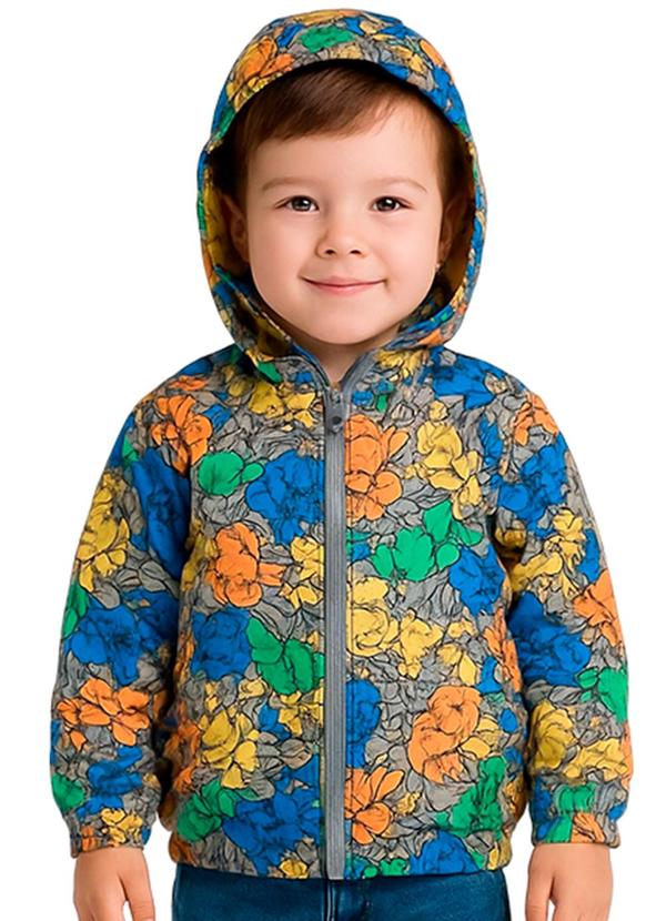 Marlan - Jaqueta Infantil Menino Corta Vento Cinza