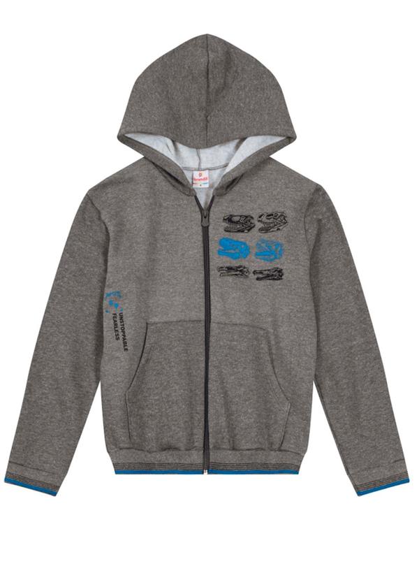 Brandili - Jaqueta Infantil Menino de Dinossauro Cinza