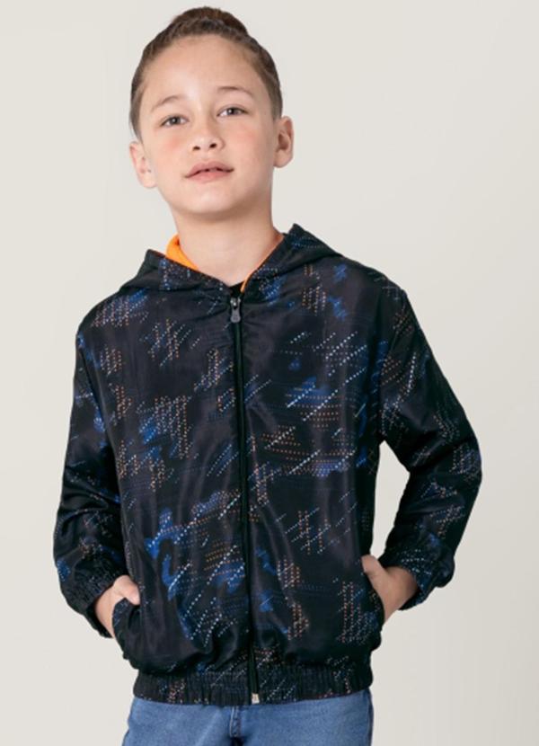 Brandili - Jaqueta Infantil Menino em Microfibra Preto