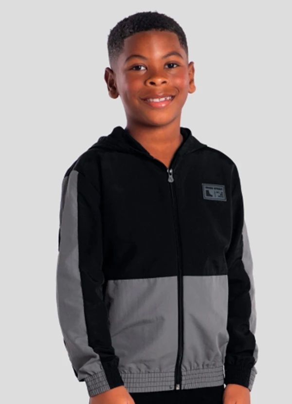 Brandili - Jaqueta Infantil Menino em Microfibra Preto 1