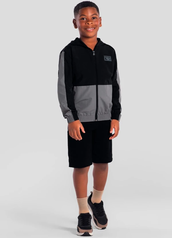 Brandili - Jaqueta Infantil Menino em Microfibra Preto 2
