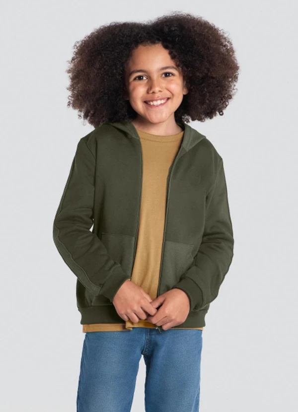 Brandili - Jaqueta Infantil Menino em Moletom Azul