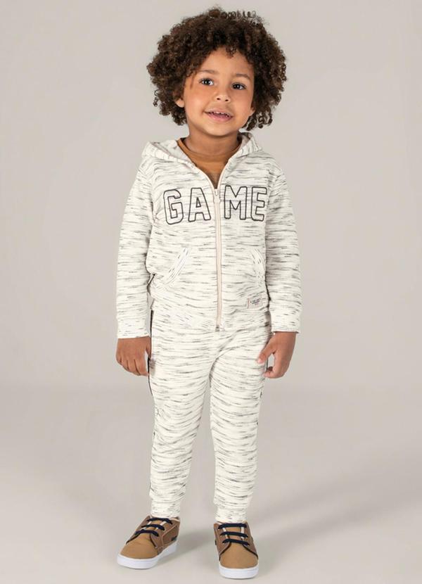 Brandili Mundi - Jaqueta Infantil Menino em Moletom Bege 2