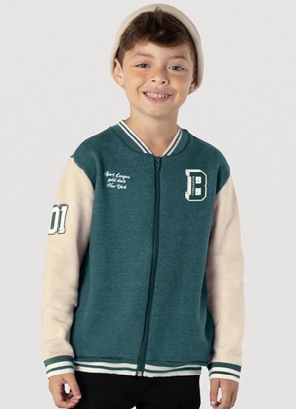 Brandili - Jaqueta Infantil Menino em Moletom Verde 1