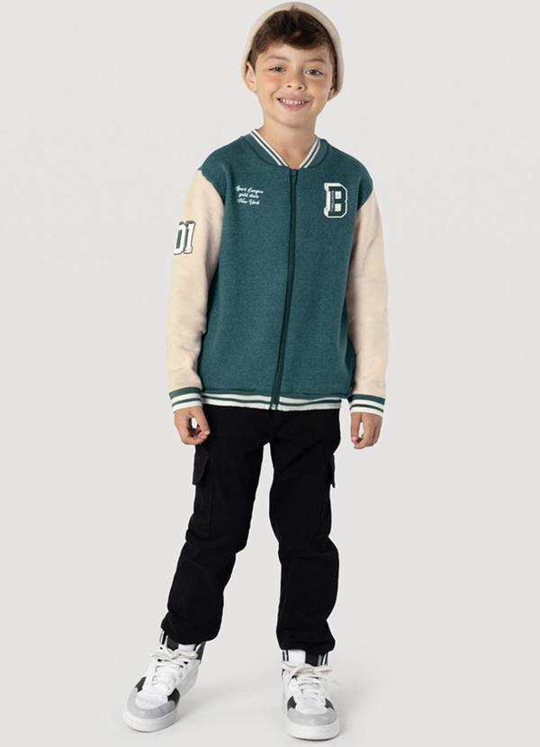 Brandili - Jaqueta Infantil Menino em Moletom Verde 2