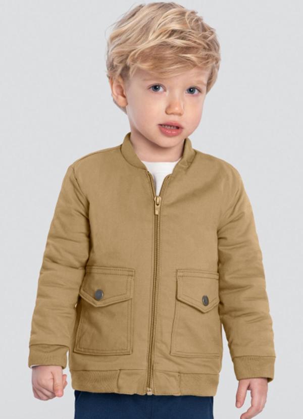 Brandili Mundi - Jaqueta Infantil Menino em Sarja Marrom