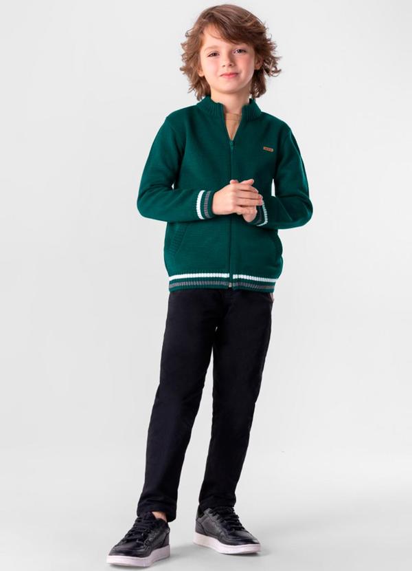 Brandili Mundi - Jaqueta Infantil Menino em Tricô Verde 1