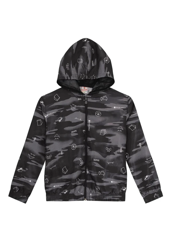 Brandili - Jaqueta Infantil Menino Gamer Cinza