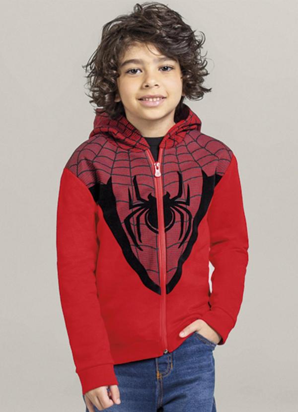 Brandili - Jaqueta Infantil Menino Homem Aranha Vermelho