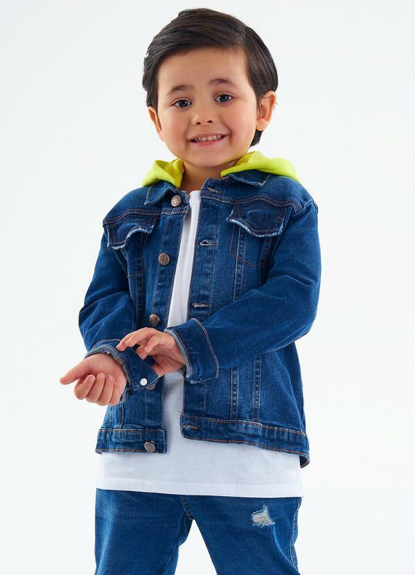 Up Baby - Jaqueta Infantil Menino Jeans Azul