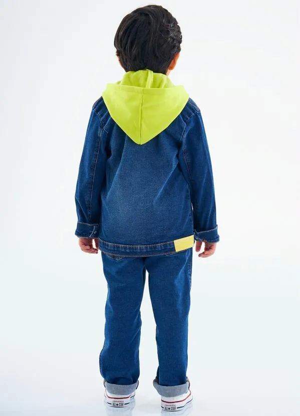 Up Baby - Jaqueta Infantil Menino Jeans Azul 4