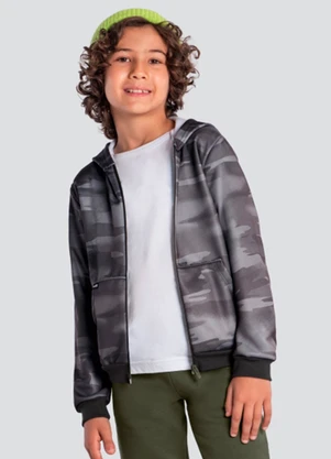 Brandili - Jaqueta Infantil Menino Moletom Cinza - BRANDILI