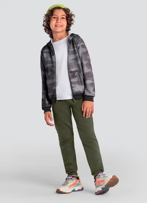 Brandili - Jaqueta Infantil Menino Moletom Cinza - BRANDILI
