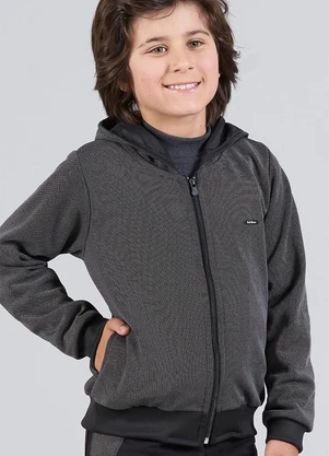 Soft Bonni - Jaqueta Infantil Menino Moletom Hold Preto - SOFT BONNI